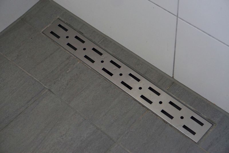 Open Walk-In Shower with Linear Drain